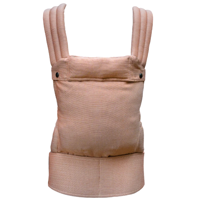 QUSY MINI 2.0 CARAMEL TWILL nosidełko regulowane 100% bambus 0-24 m 3.webp