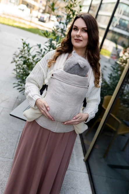 QUSY LINEN BEIGE  lniane nosidełko regulowane