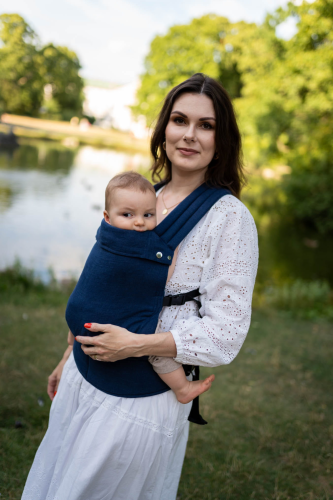 QUSY LINEN NAVY  lniane nosidełko regulowane