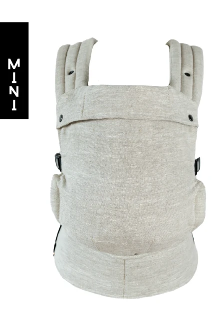 QUSY MINI LINEN BEIGE  nosidełko regulowane z lnem 0-24 m
